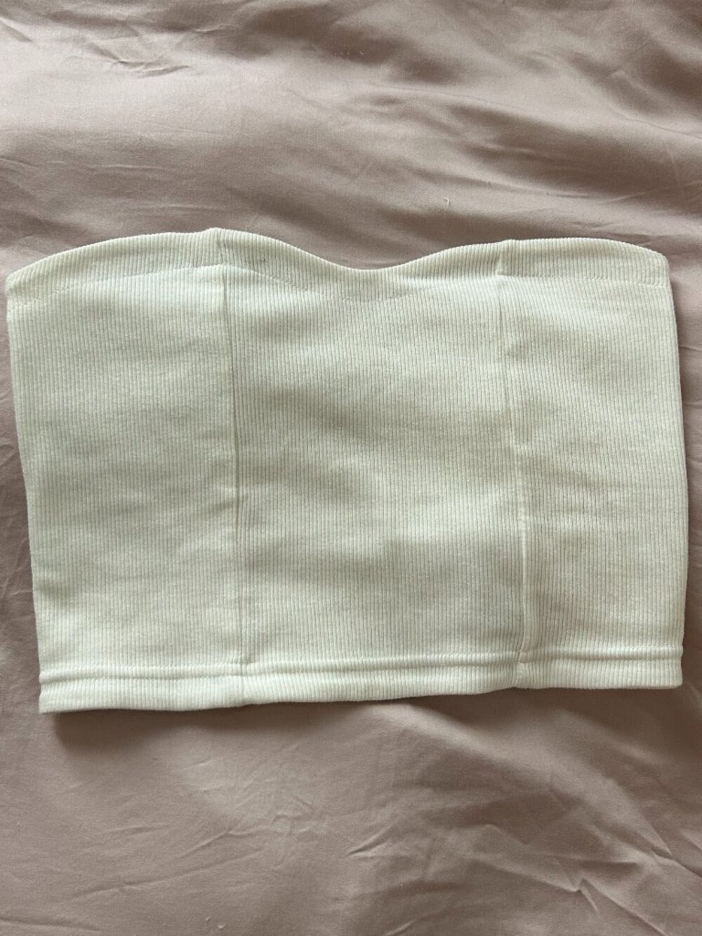 GAP Strapless Tube Seamed Cropped Tube Top - Cream XS